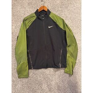 Nike Dri-FIT Track Jacket Kids XL Black Green Full Zip Up Light Weight
